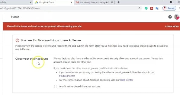 How To Fix You Already Have An AdSense Account 2020