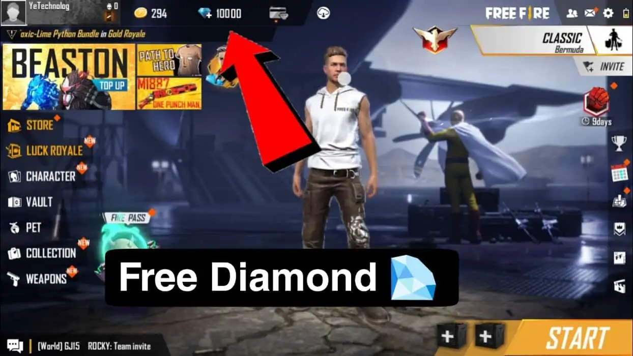 How To Get Free Diamond in Free Fire-Free Fire Diamond Trick