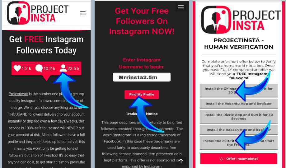 projectinsta Website: How To Increase Instagram Followers Website