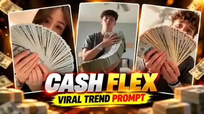 Cash Flex Trend viral money flex AI video prompt