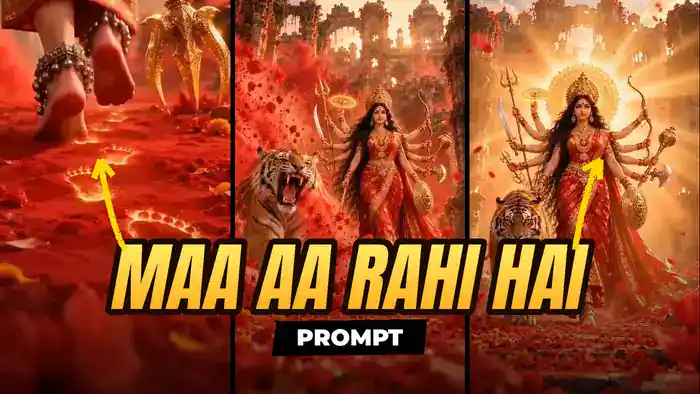 Maa Aa Rahi Hai prompt Navratri Durga AI video