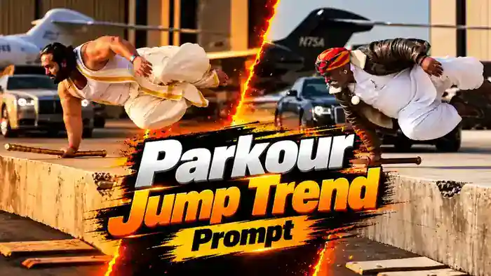 Parkour Jump Trend AI video prompt Google Flow